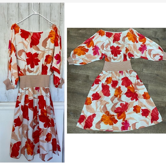 NWOT Anthropologie Floral Midi Dress - Picture 12 of 15